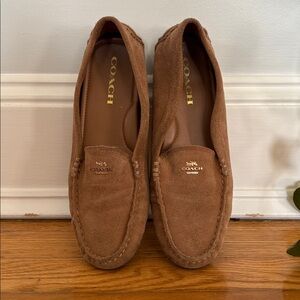 Coach Women's Tan Suede Moccasins